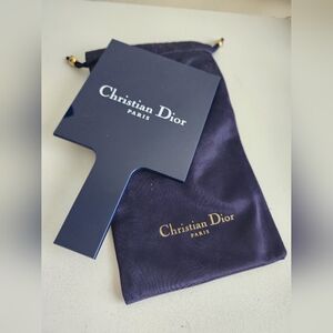 Christian Dior Vintage Mirfor With Navy Drawstring Pouch